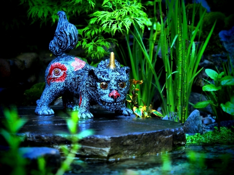 小松美羽版画 狛犬様 三心一体 付coa