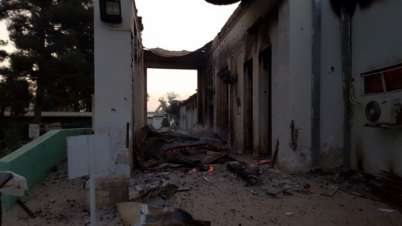 米軍のドローン攻撃で破壊された国境なき医師団の病院（MSF提供）