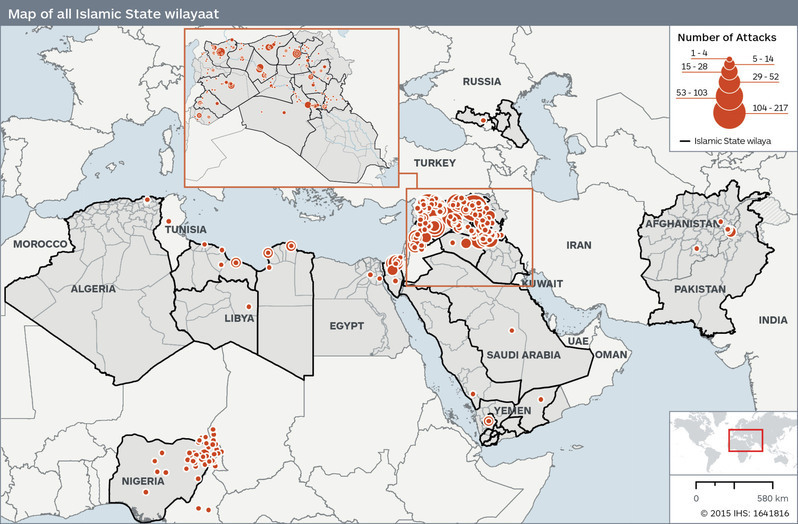 ISの攻撃マップ（IHSジェーン提供）