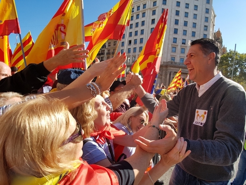 カタルーニャ国民党の州首相候補（筆者撮影）