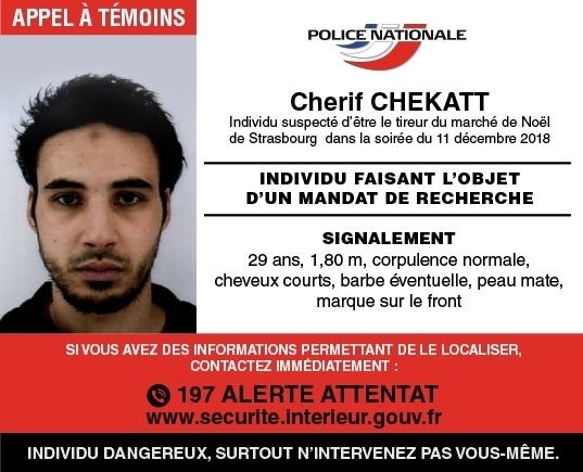 銃撃戦の末、射殺されたシェリフ・シェカット容疑者（フランス国家警察発表）