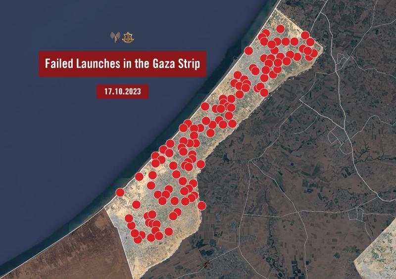 ハマスやパレスチナ・イスラム聖戦のガザでの誤爆（イスラエル国防軍の発表資料）