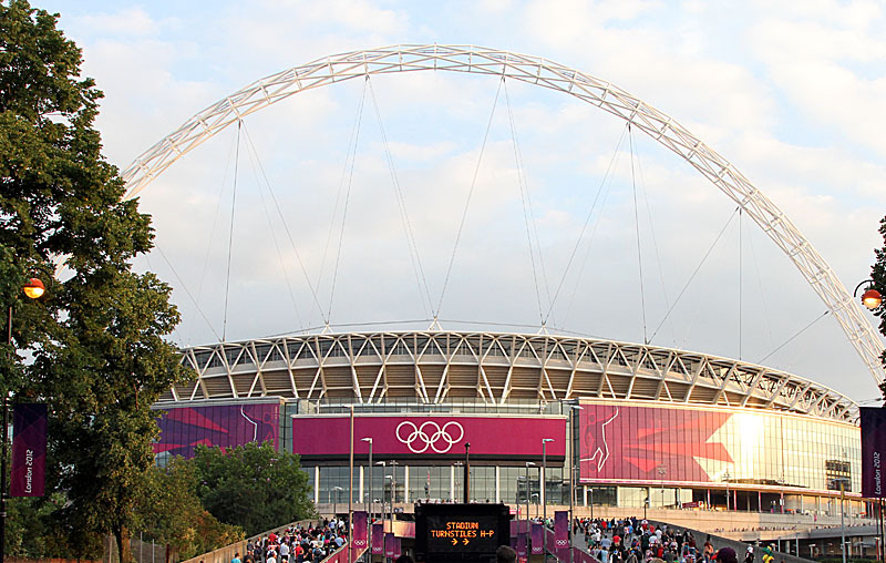 ウェンブリー・スタジアムは2012ロンドン五輪では男女サッカーの決勝戦会場として使われた（三尾圭撮影）