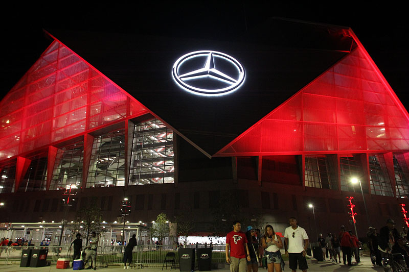NFLアトランタ・ファルコンズの本拠地、メルセデス・ベンツ・スタジアム(三尾圭撮影)
