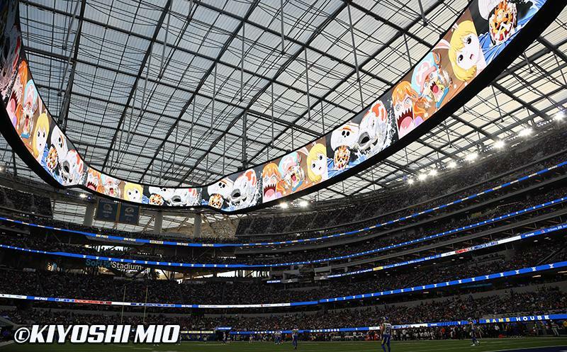 スタジアムのLEDスクリーンとしては世界最大の360度Infinity Screen（撮影：三尾圭）