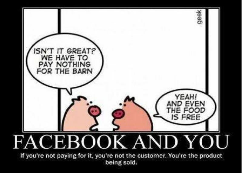 「フェイスブックにとってあなたは顧客ではない」（ワークショップ資料より）