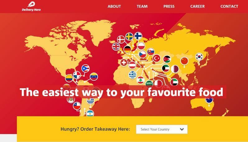 オンラインで食べ物の注文ができるサービス、Delivery Hero