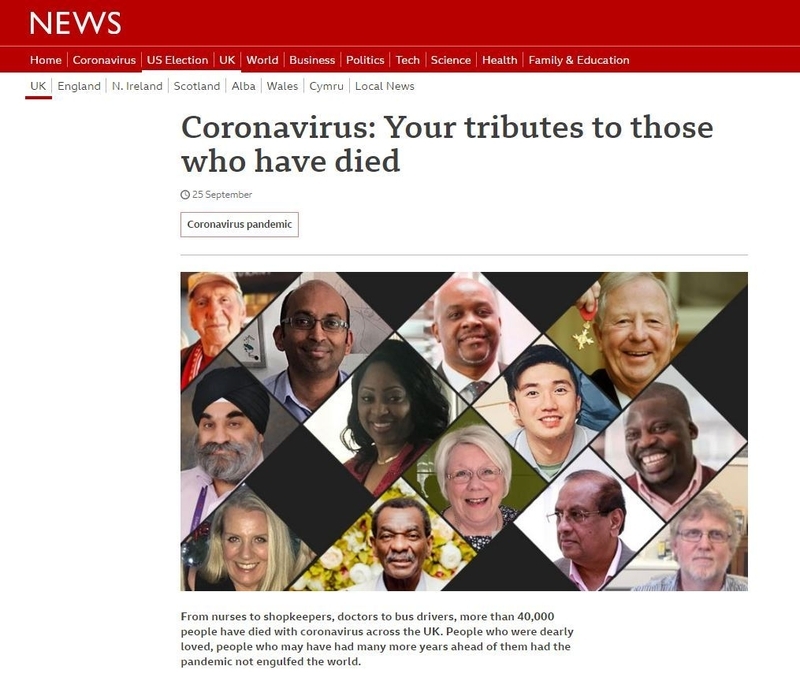 BBCの追悼サイト（ウェブサイトより）