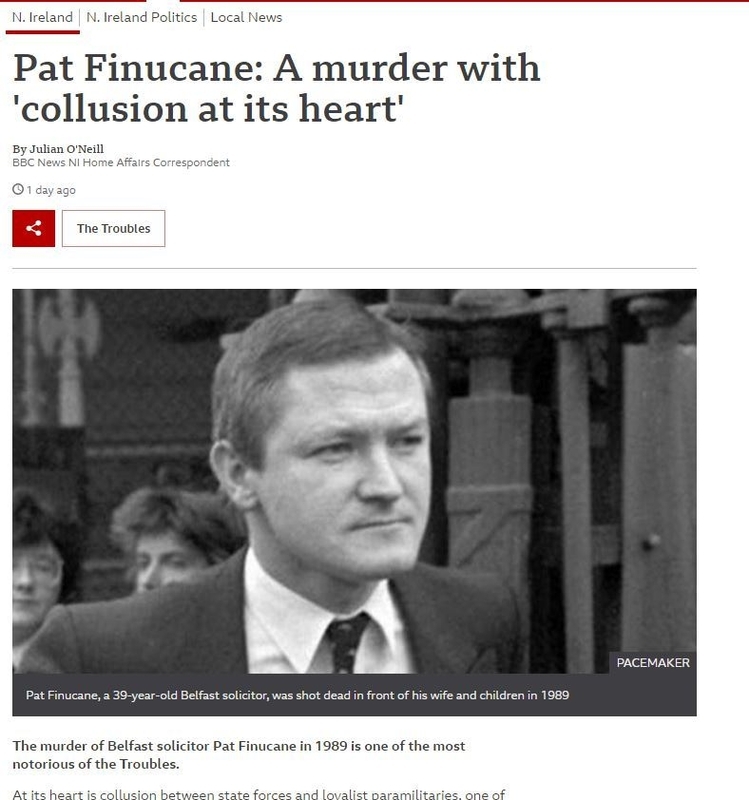 フィヌーケン氏の殺害には「癒着が核心にあった」と報じる、BBCニュースの報道（BBCのウェブサイトより）