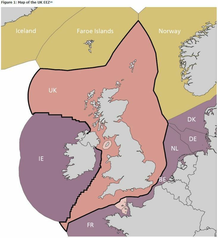 （ピンク色の部分が英国の「排他的経済水域」。下院レポート「Brexit: fisheries Contents」より）
