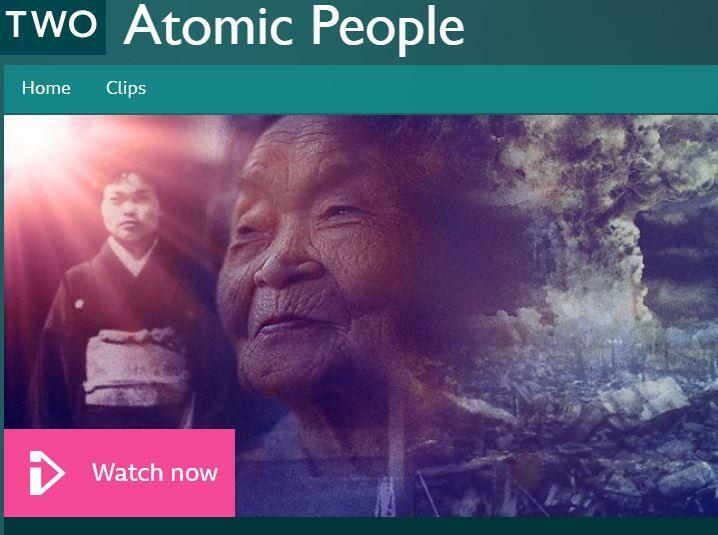 BBCの「アトミック・ピープル」の紹介画面（キャプチャー）。写っているのは井黒キヨミさん