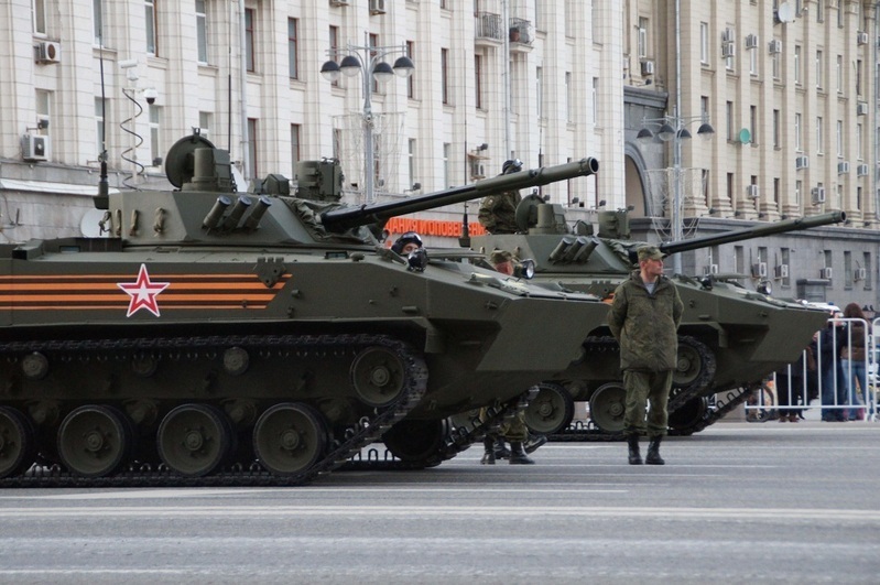 VDVの最新鋭空挺歩兵戦闘車BMD-4M（戦勝記念パレードで筆者撮影）