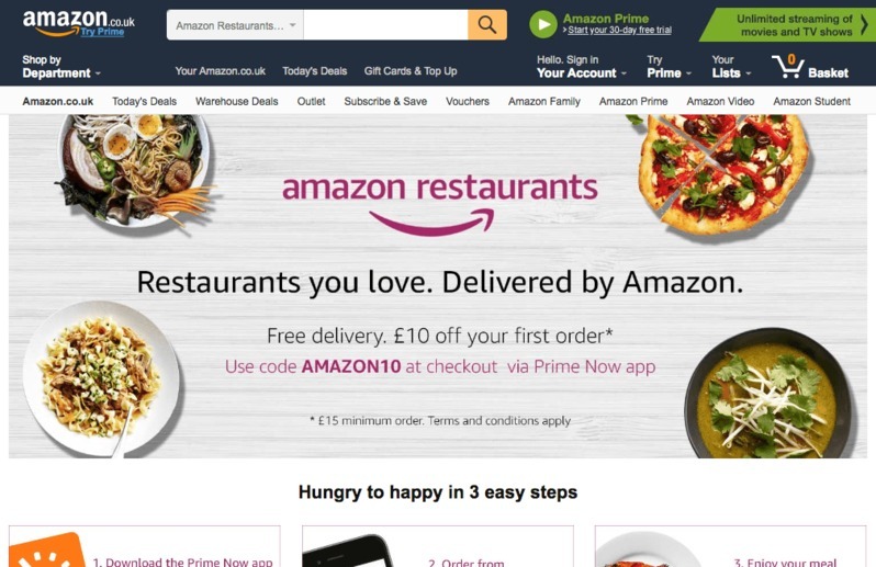 急速に対象飲食店を拡大する「Amazon Restaurants」