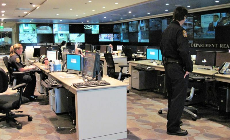 メンフィス市警察の予測システムを運用・管理する「リアルタイム犯罪センター」（筆者撮影）