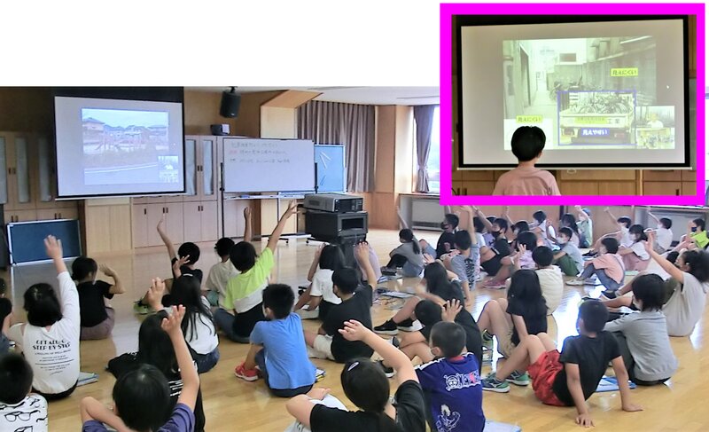 オンライン授業で地域安全マップづくり（新潟県教育庁提供）。