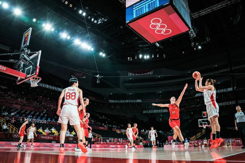肩の負傷で調整が遅れていた宮澤夕貴。大会直前に復調し高確率の3ポイントを決めている（C）FIBA