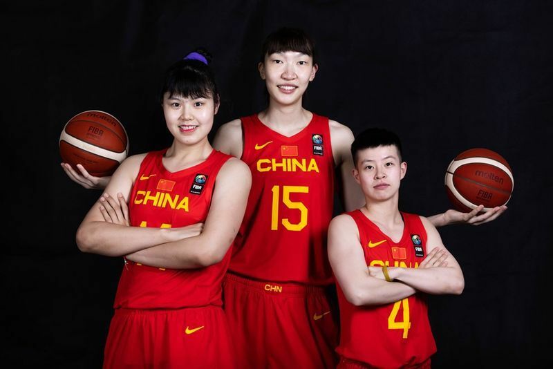 アンダー世代から活躍し中国を担う3人。左からリー・ユエル、ハン・シュ、リー・ユェン。@fibaasiacup