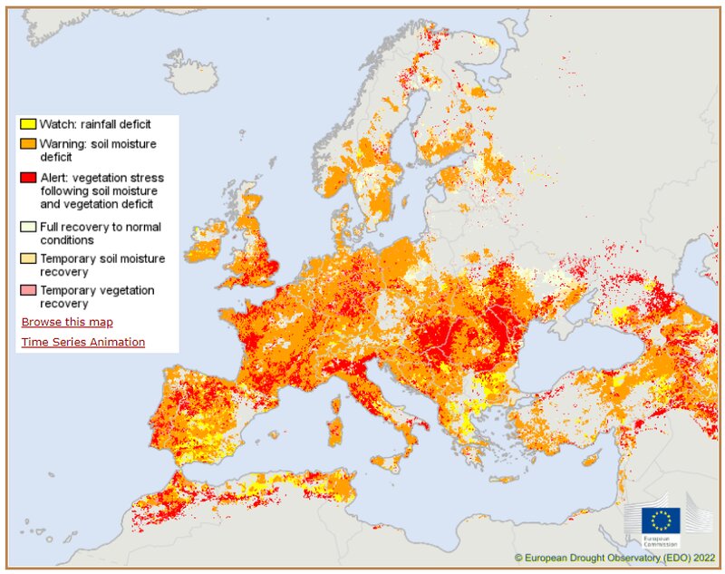 （画像出所）欧州干ばつ観測所（EDO）