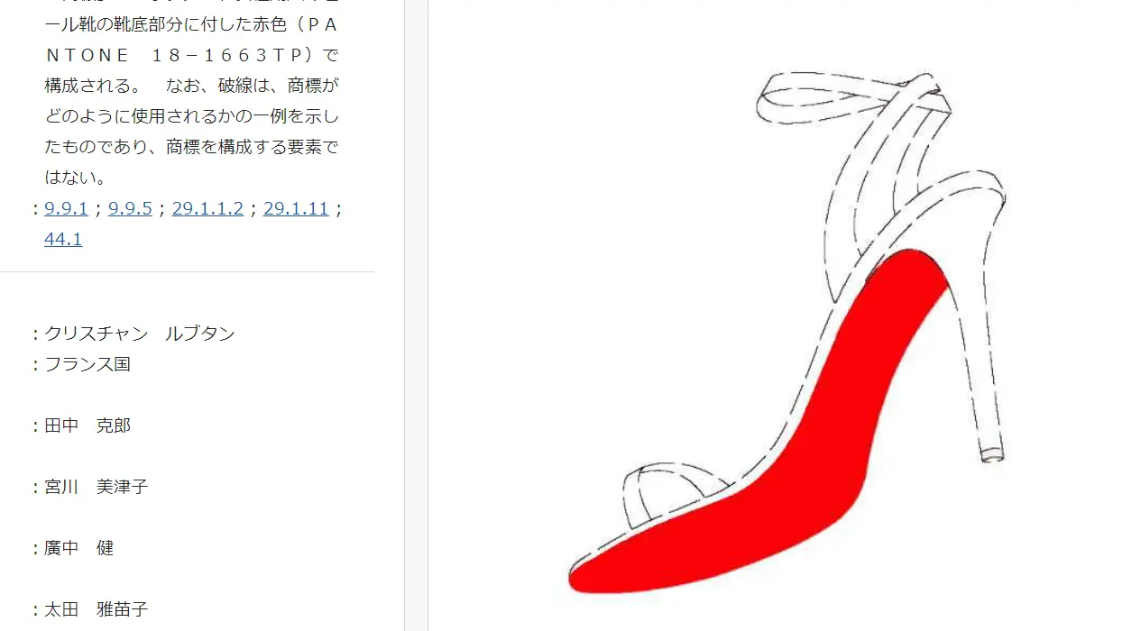 クリスチャン・ルブタンの「赤い靴底」商標が日本において拒絶（栗原潔 