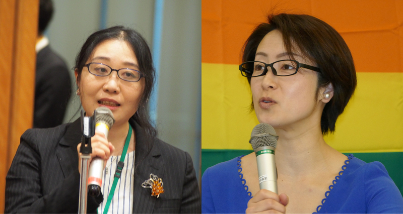 LGBT法連合会共同代表の小田瑠依さん(左)、ヒューマン・ライツ・ウォッチ日本代表の土井香苗さん(右)（筆者撮影）