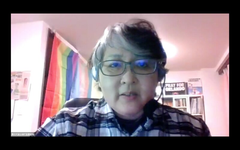 LGBT法連合会代表理事の原ミナ汰さん(筆者撮影)