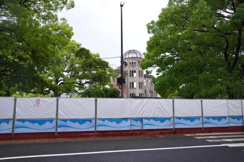 平和記念公園などは立ち入りが制限されていた（筆者撮影）