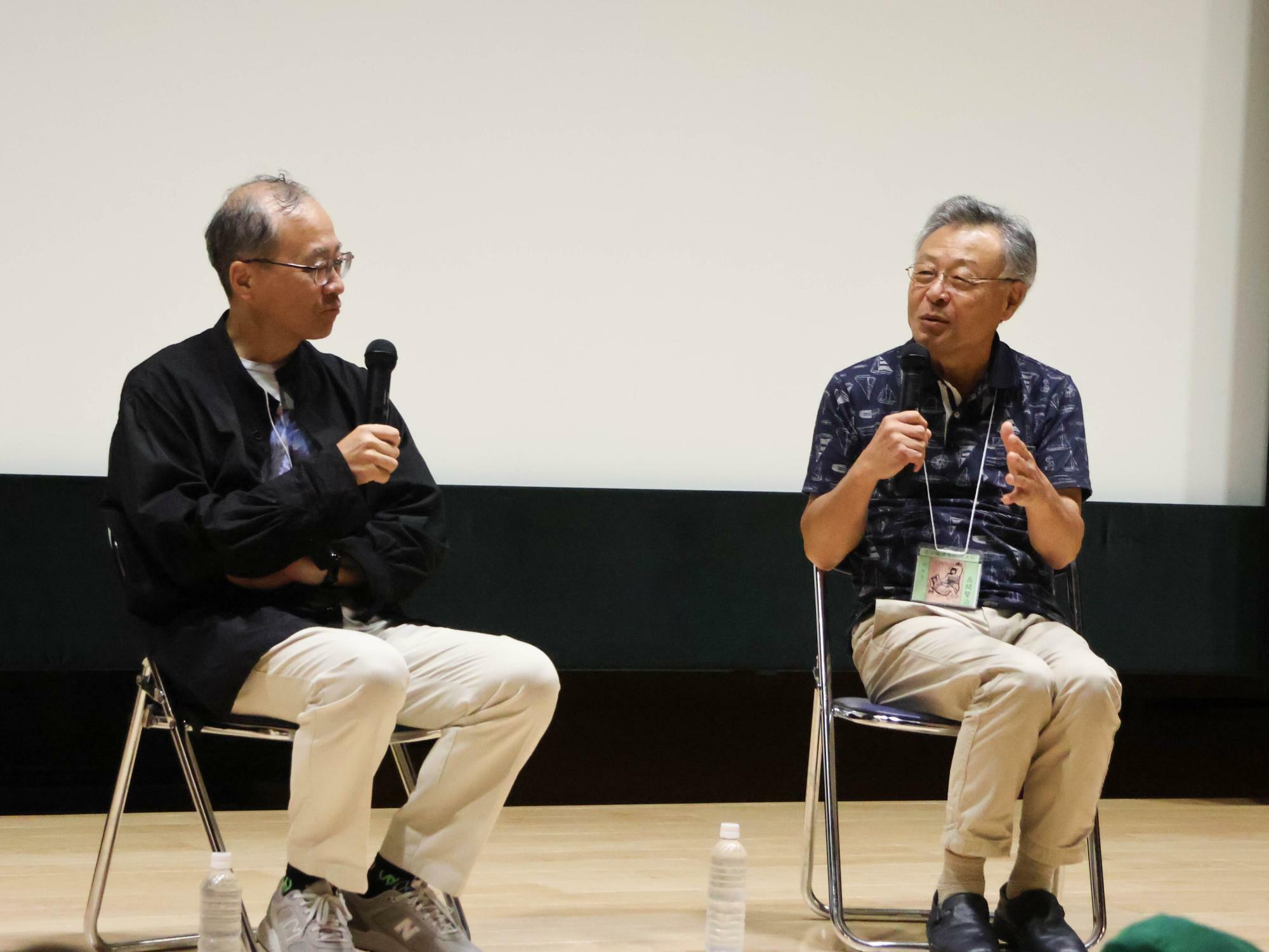 トークショーの様子（左：金子監督、右：撮影の高間氏）（写真：筆者撮影）