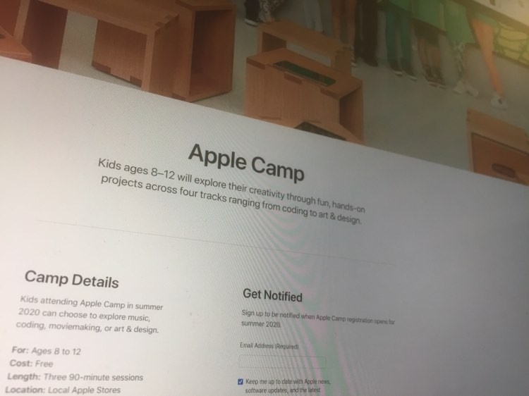アップルの「Apple Camp」のページ