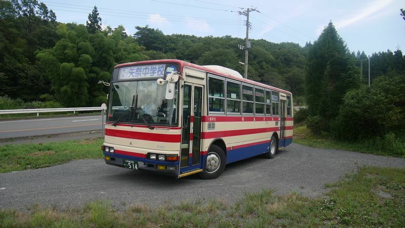 福島交通・大めかりバス停。ここから茨城交通のバス停までは800mほど。ただし本数は少ないので注意