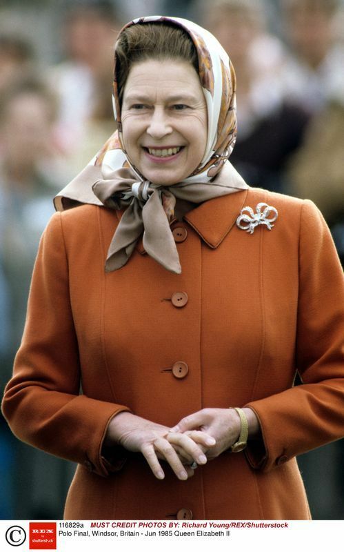 1985年ポロ観戦でのエリザベス女王