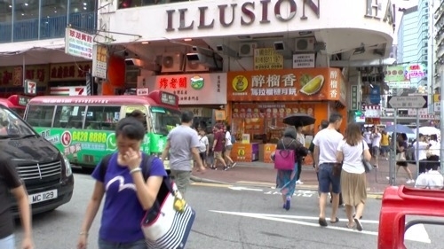 繁華街モンコック。デモの影響を受けたというが（８月４日香港）