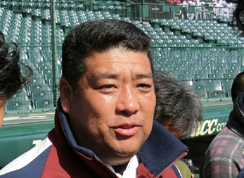 穏やかな表情で取材に答える大阪桐蔭の西谷監督。このチームも「全員野球」を強調する