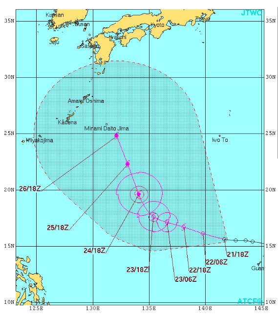 初期値２２日０３時。JTWC