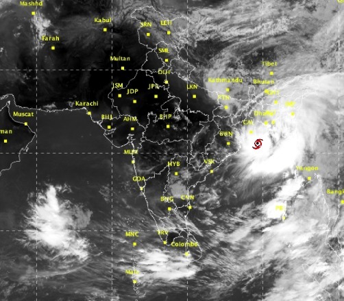 21日の衛星画像。インド気象局