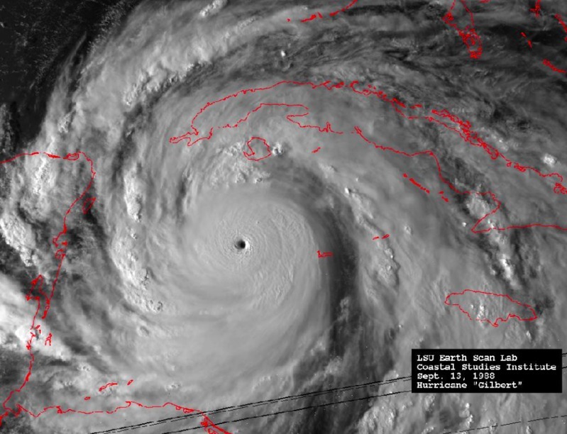 1988年のハリケーンGilbert。NOAA