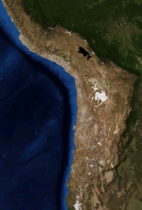 アタカマ砂漠の衛星写真（画像：NASA）