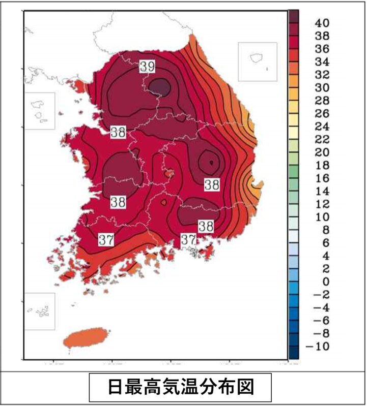 韓国気象庁の資料に筆者加筆