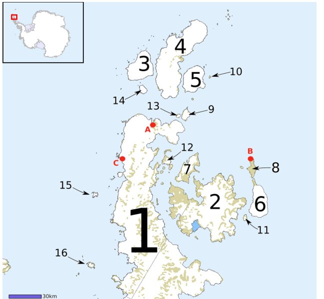 8がシーモア島 (出典元: USGS/Finlay McWalter)