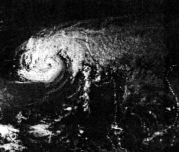 サイクロン「ボラ」の衛星画像 (出典: NOAA)