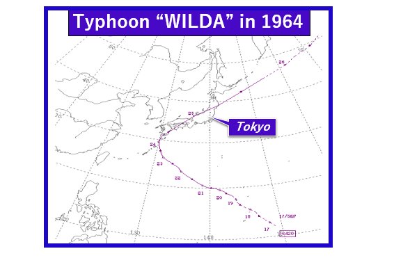 Typhoon Wilda’s track by JMA (Additions made)