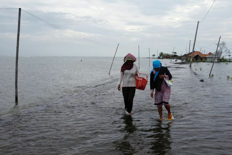 海面上昇で影響を受けているインドネシアのウェスト・ジャバ