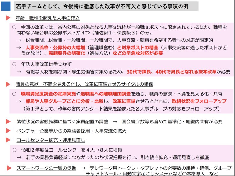 第3回厚生労働省改革実行チーム 資料