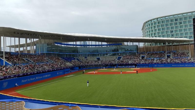 アジア大会の野球競技が行われている紹興野球ソフトボールスポーツ文化センターの第1球場（写真：ストライク・ゾーン）