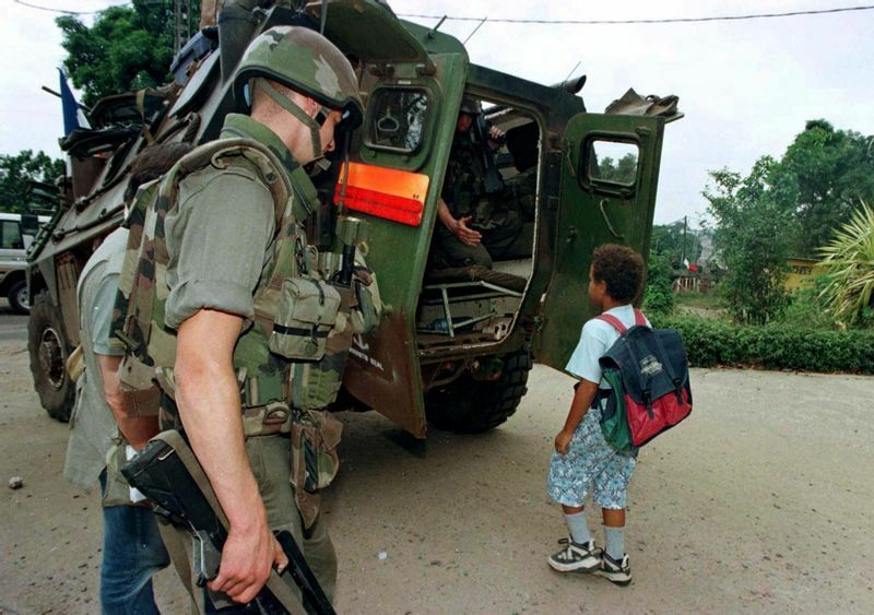 コンゴに派遣されたフランス軍の外国人部隊（1997.6.14）