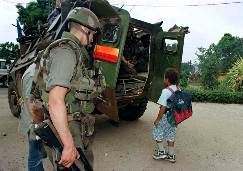 コンゴに派遣されたフランス軍の外国人部隊(1997.6.14)