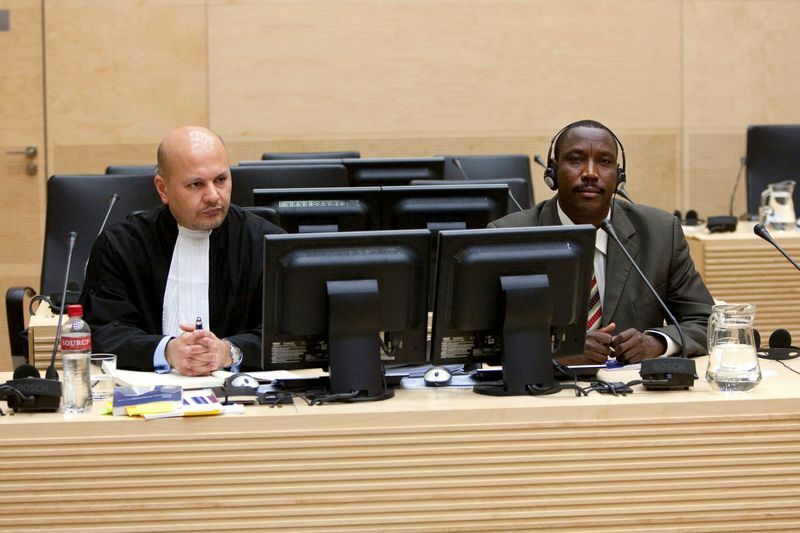 ICCに出廷したスーダン反乱軍の幹部アブ・ガルダ被告。裁判では平和維持部隊要員殺害の嫌疑を否定した。（2009.5.8）