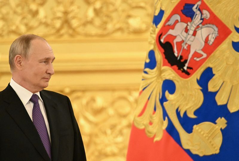 クレムリンでのプーチン大統領(2022.9.14)。ナショナリズムを鼓舞し、支持基盤を固めてきたプーチンは、ナショナリズムに絡め取られているといえる。