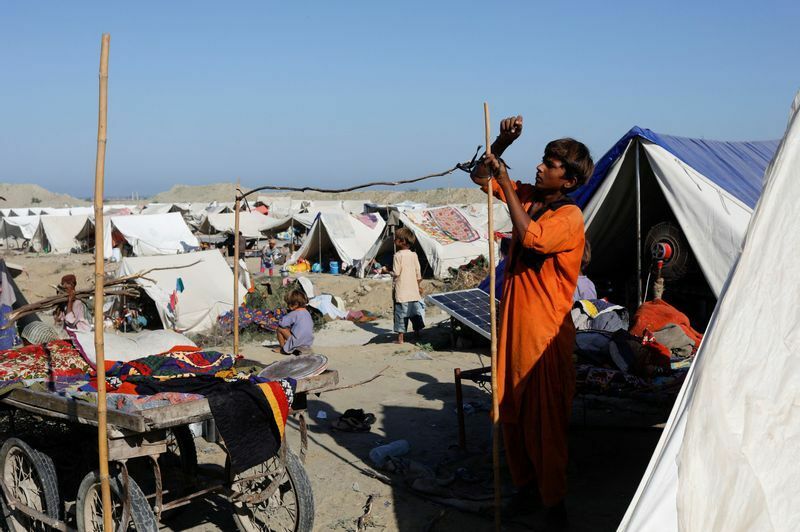 パキスタンにある洪水を逃れた避難民のキャンプ（2022.9.30）