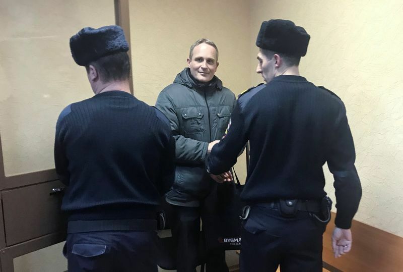 ロシアで逮捕され、裁判所に引き出された「エホバの証人」信者（2019.1.14）。「エホバの承認」はロシアで過激派として取り締まりの対象になっている。