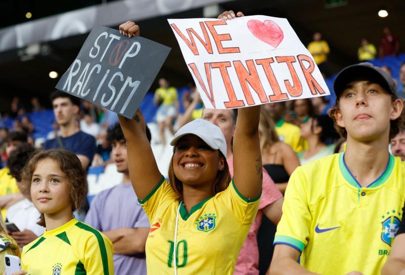 スペインで行われたギニアとの国際親善試合に集まったブラジルサポーター(2023.6.17)